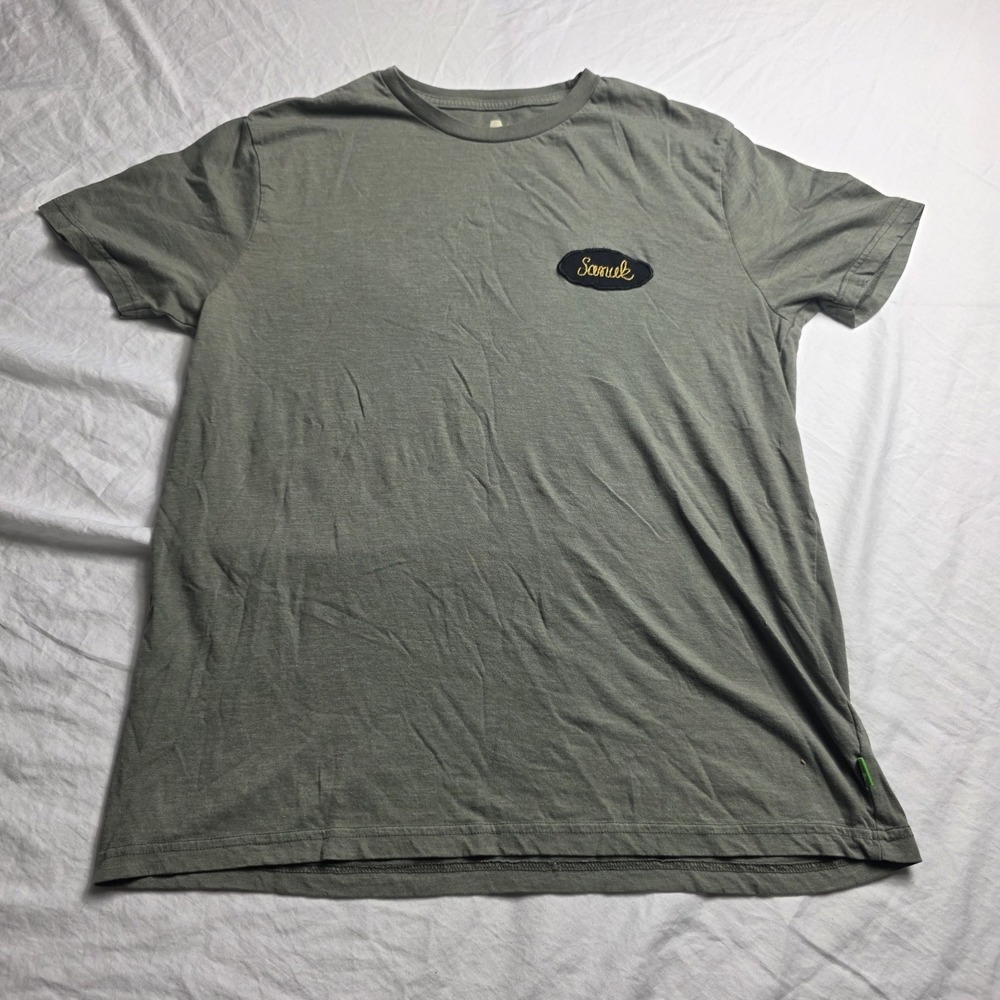 sanuk men's t-shirt green patch medium
